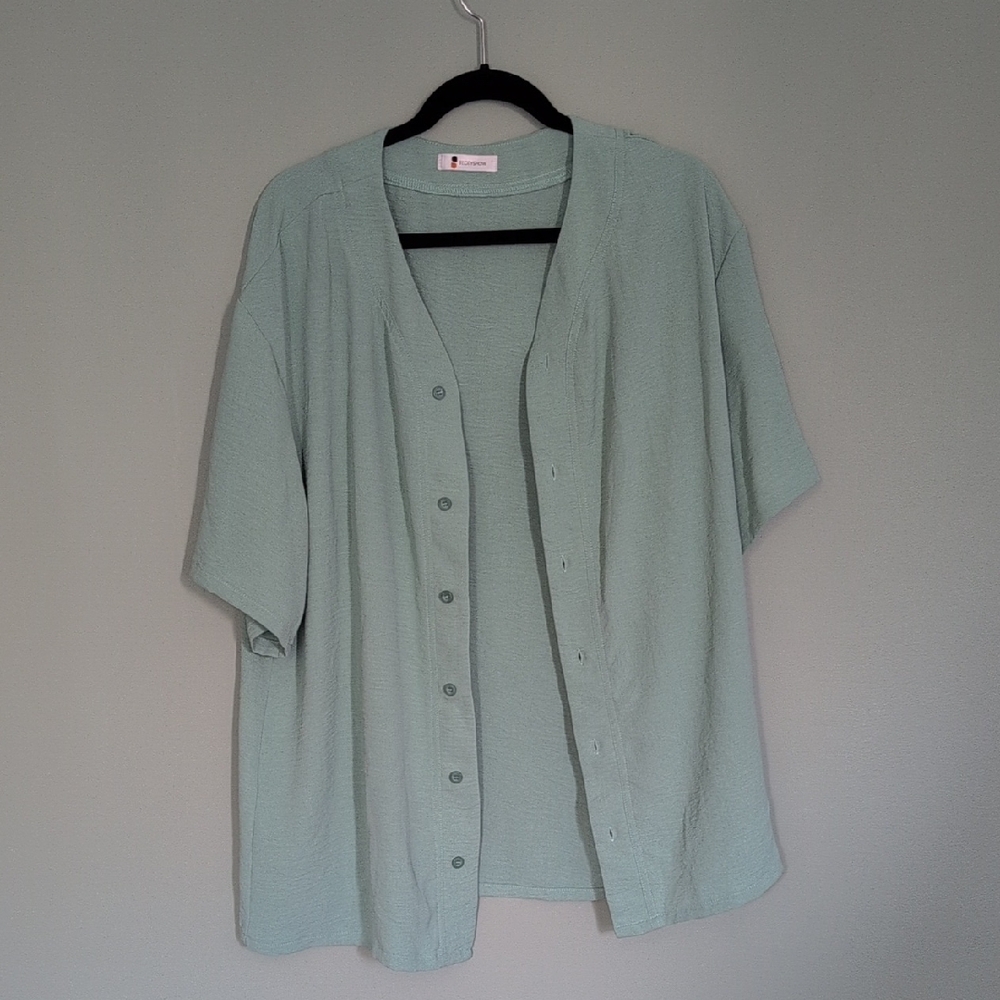 Men's Light Green Button Down Shirt